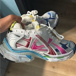Balenciaga Multicolor Sneakers with Pink and Blue Accents